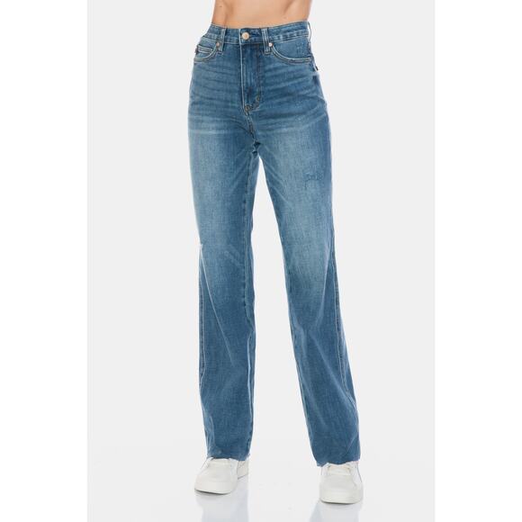 Judy Blue Tummy Control Cut Raw Hem Straight Jeans - JB88848MD - Size 15/32 - Picture 8 of 12